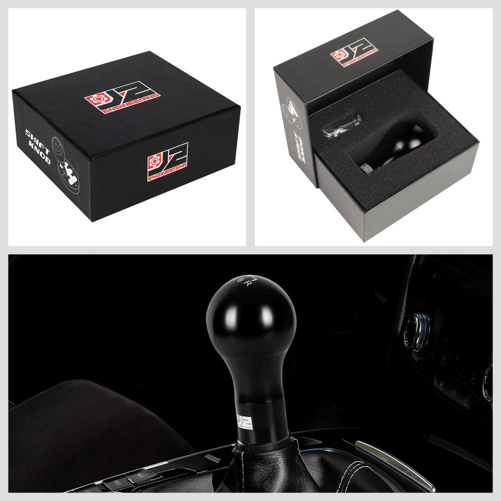 J2-SK-007-BK J2 Black (Spherical Teardrop) For 6-Speed Manual Shift Knob (M8/M10/M12 Adapter)