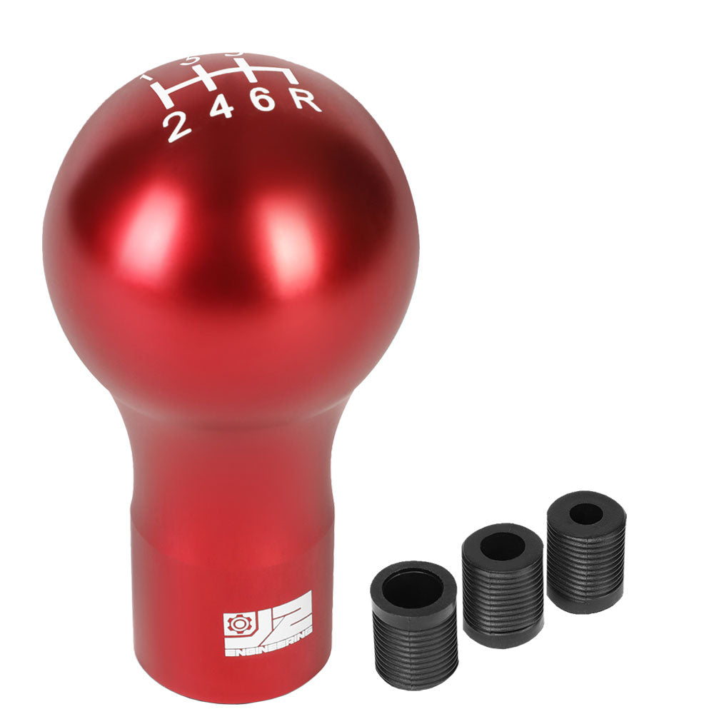 J2-SK-007-RD J2 Red (Spherical Teardrop) For 6-Speed Manual Shift Knob (M8/M10/M12 Adapter)