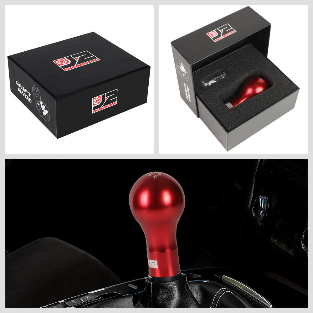 J2-SK-007-RD J2 Red (Spherical Teardrop) For 6-Speed Manual Shift Knob (M8/M10/M12 Adapter)