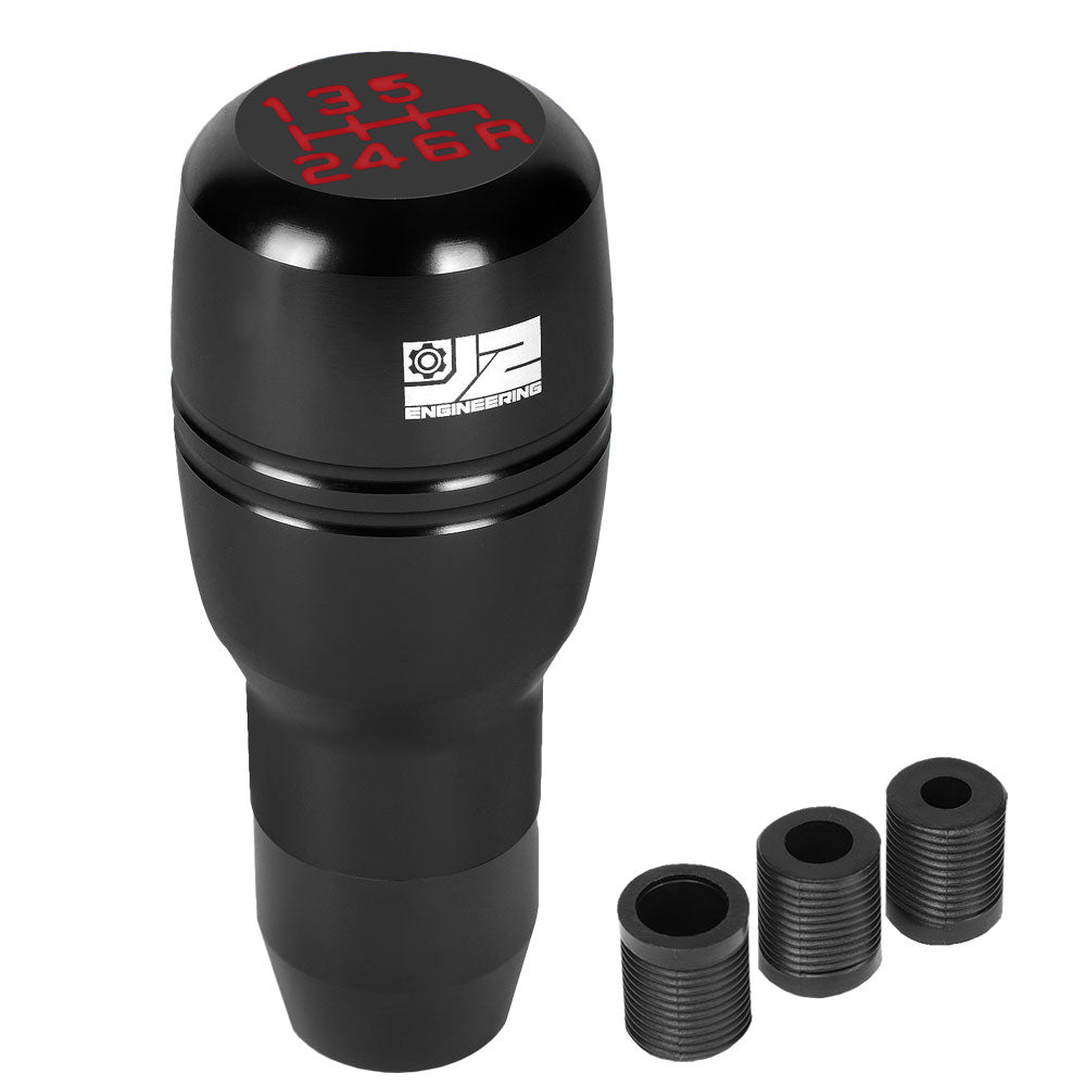J2-SK-008-BK J2 Black (Barrel Cylindrical) For 6-Speed MT Shift Knob (M8/M10/M12 Adapter)