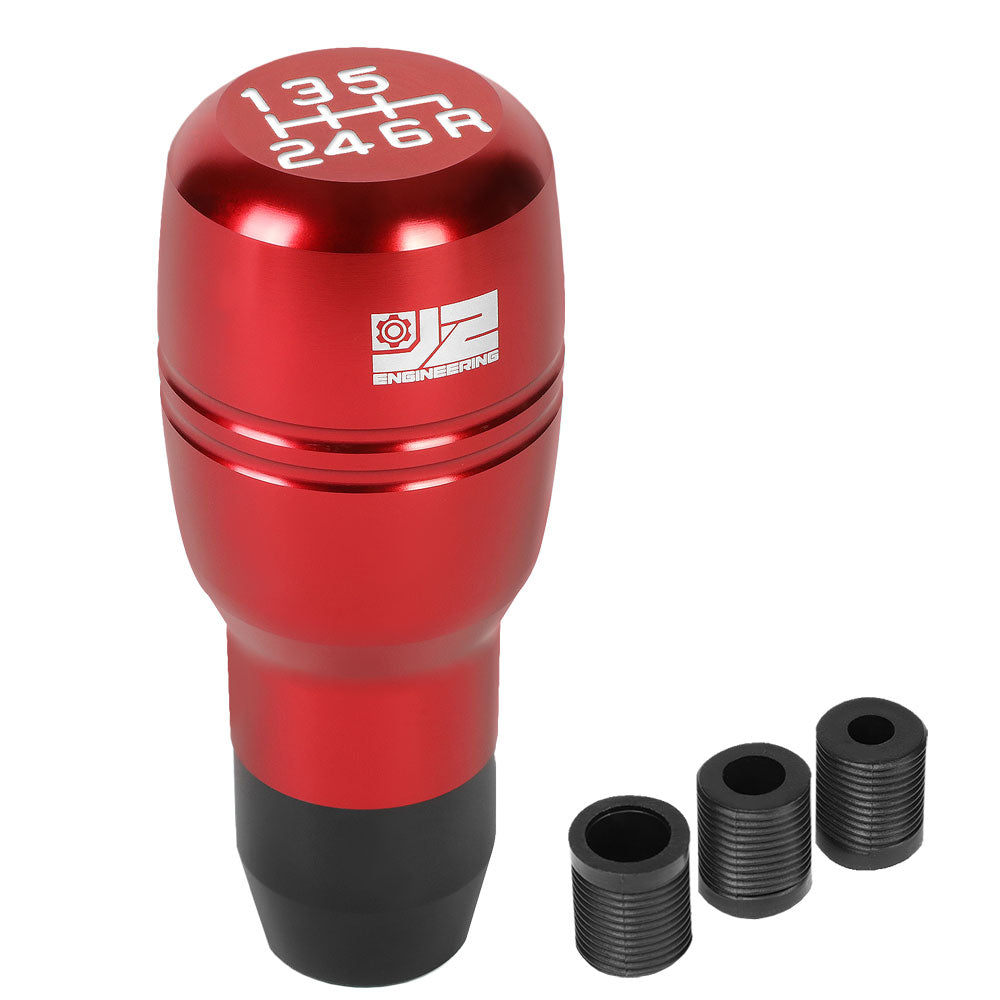 J2-SK-008-RD J2 Red (Barrel Cylindrical) For 6-Speed MT Shift Knob (M8/M10/M12 Adapter)