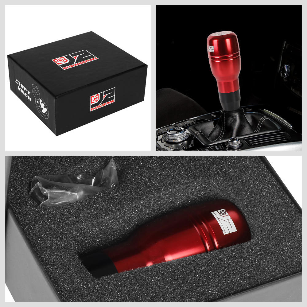 J2-SK-008-RD J2 Red (Barrel Cylindrical) For 6-Speed MT Shift Knob (M8/M10/M12 Adapter)
