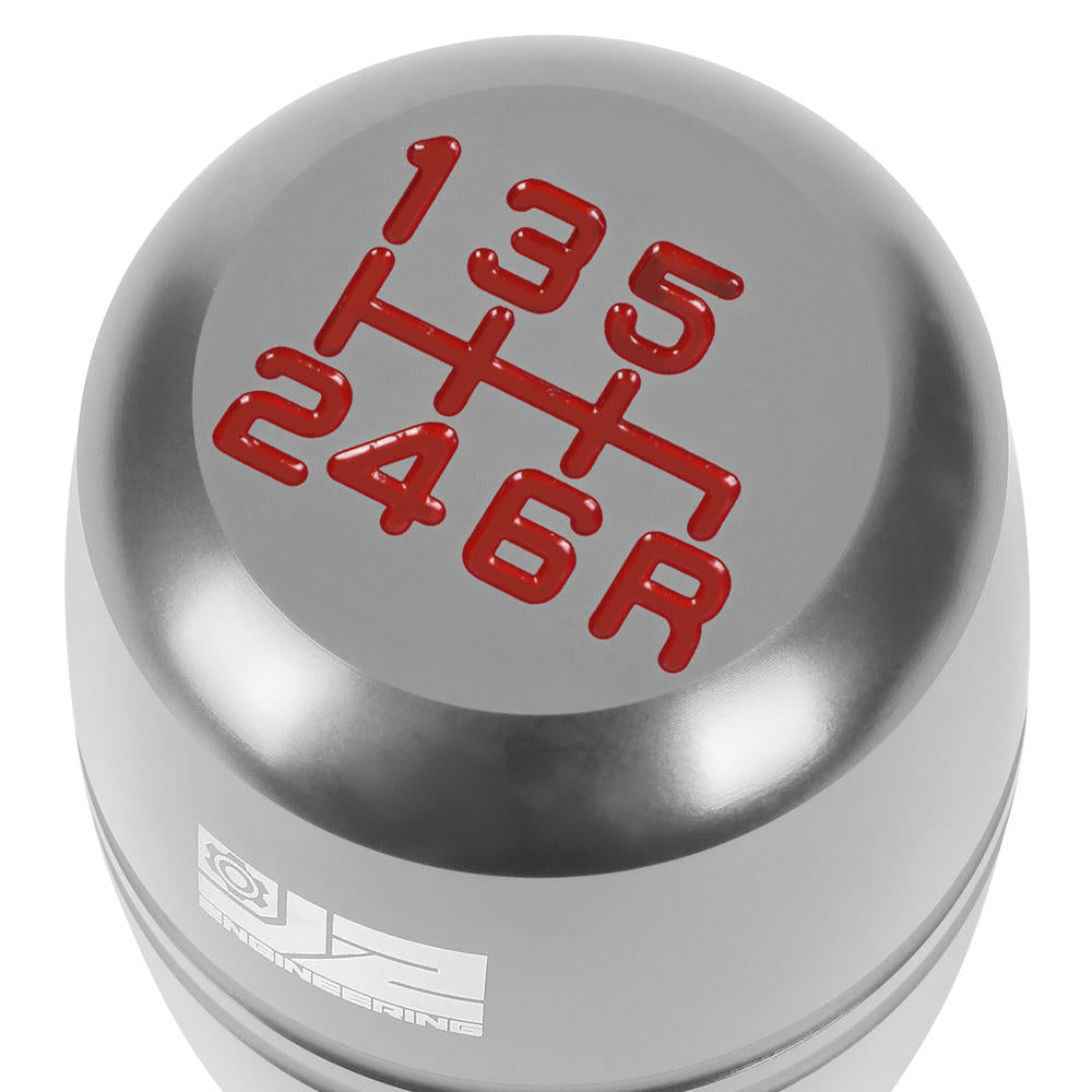 J2-SK-008-SL J2 Silver (Barrel Cylindrical) For 6-Speed MT Shift Knob (M8/M10/M12 Adapter)