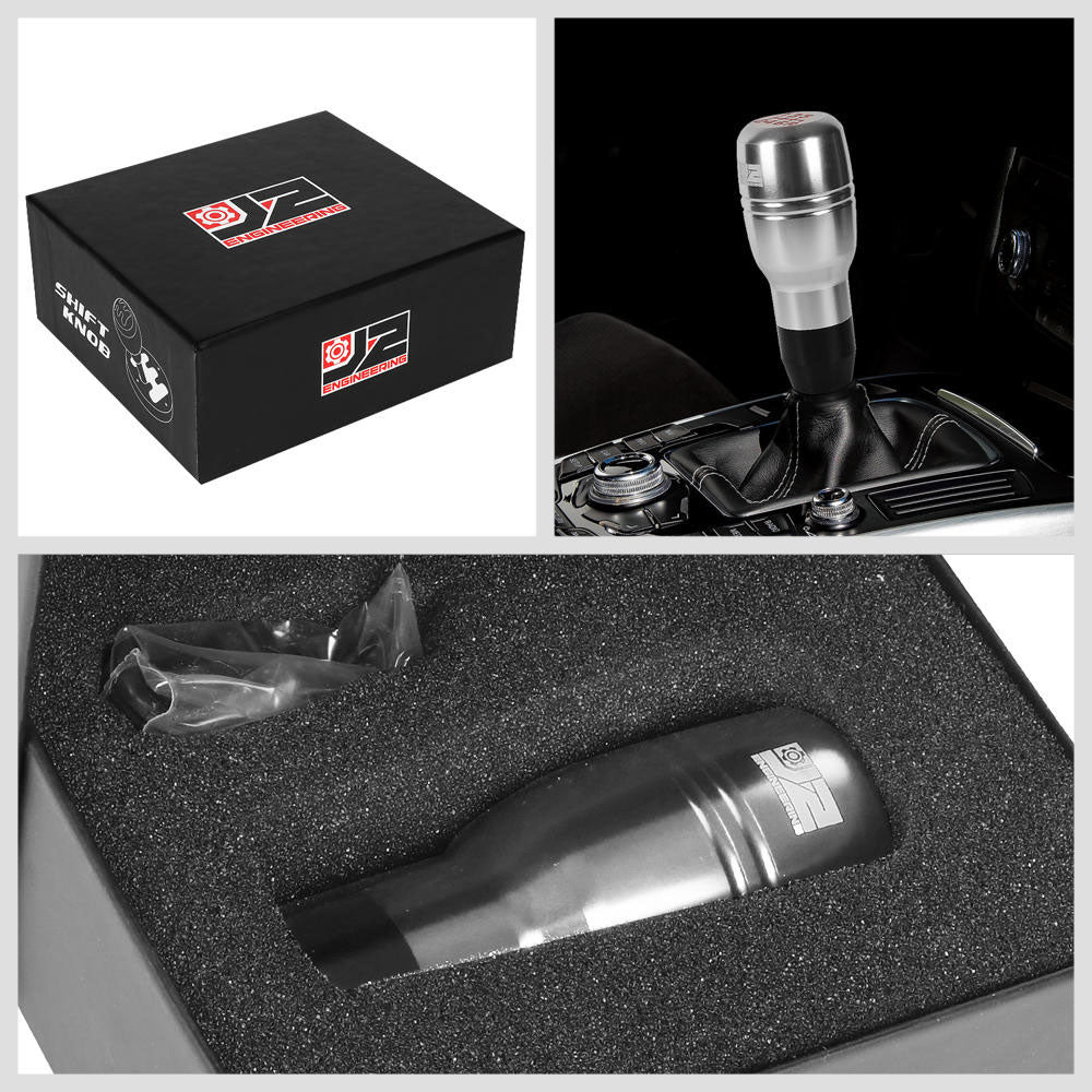 J2-SK-008-SL J2 Silver (Barrel Cylindrical) For 6-Speed MT Shift Knob (M8/M10/M12 Adapter)