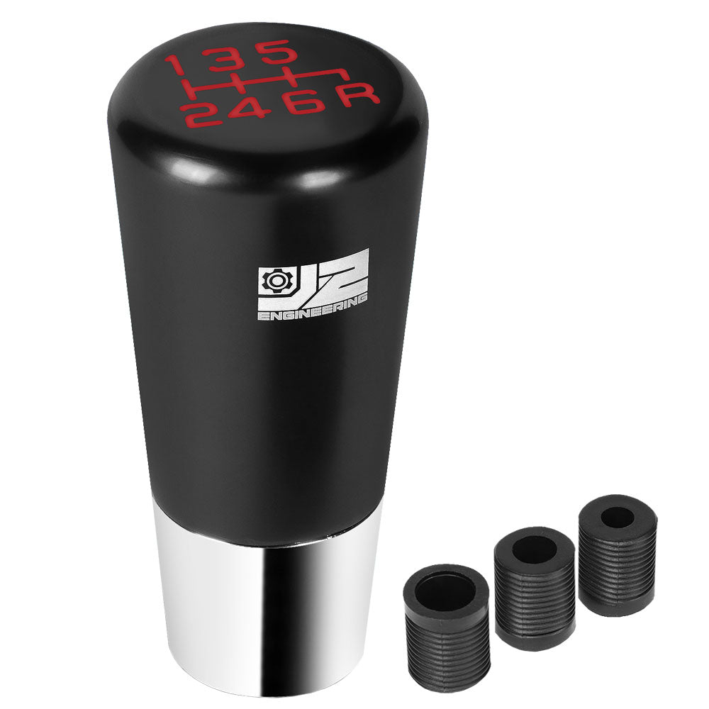 J2-SK-009-BK J2 Black (Tapered Cylindrical) For 6-Speed MT Shift Knob (M8/M10/M12 Adapter)