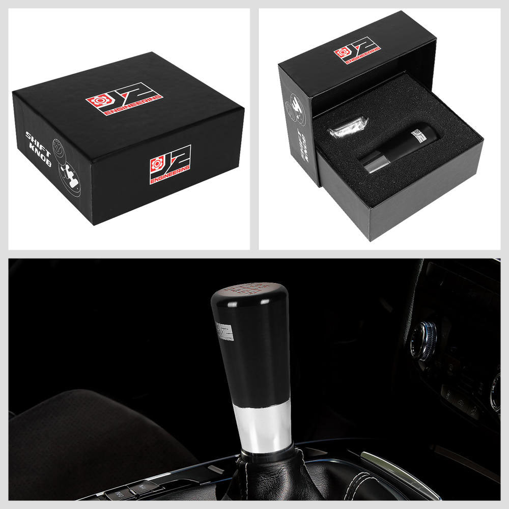 J2-SK-009-BK J2 Black (Tapered Cylindrical) For 6-Speed MT Shift Knob (M8/M10/M12 Adapter)
