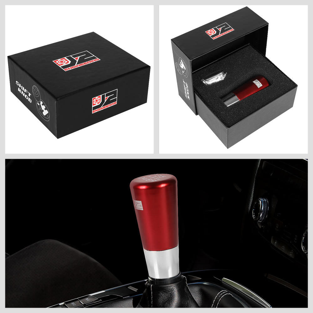 J2-SK-009-RD J2 Red (Tapered Cylindrical) For 6-Speed MT Shift Knob (M8/M10/M12 Adapter)