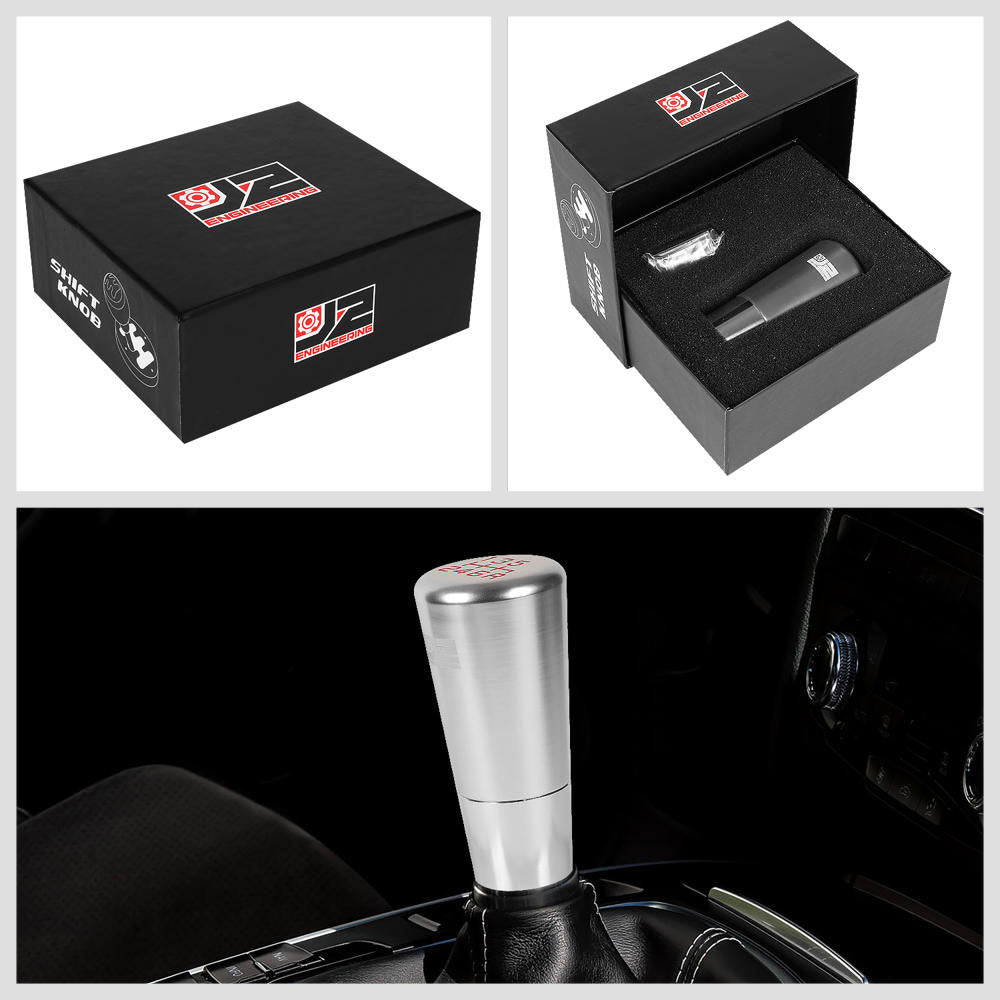 J2-SK-009-SL J2 Silver (Tapered Cylindrical) For 6-Speed MT Shift Knob (M8/M10/M12 Adapter)