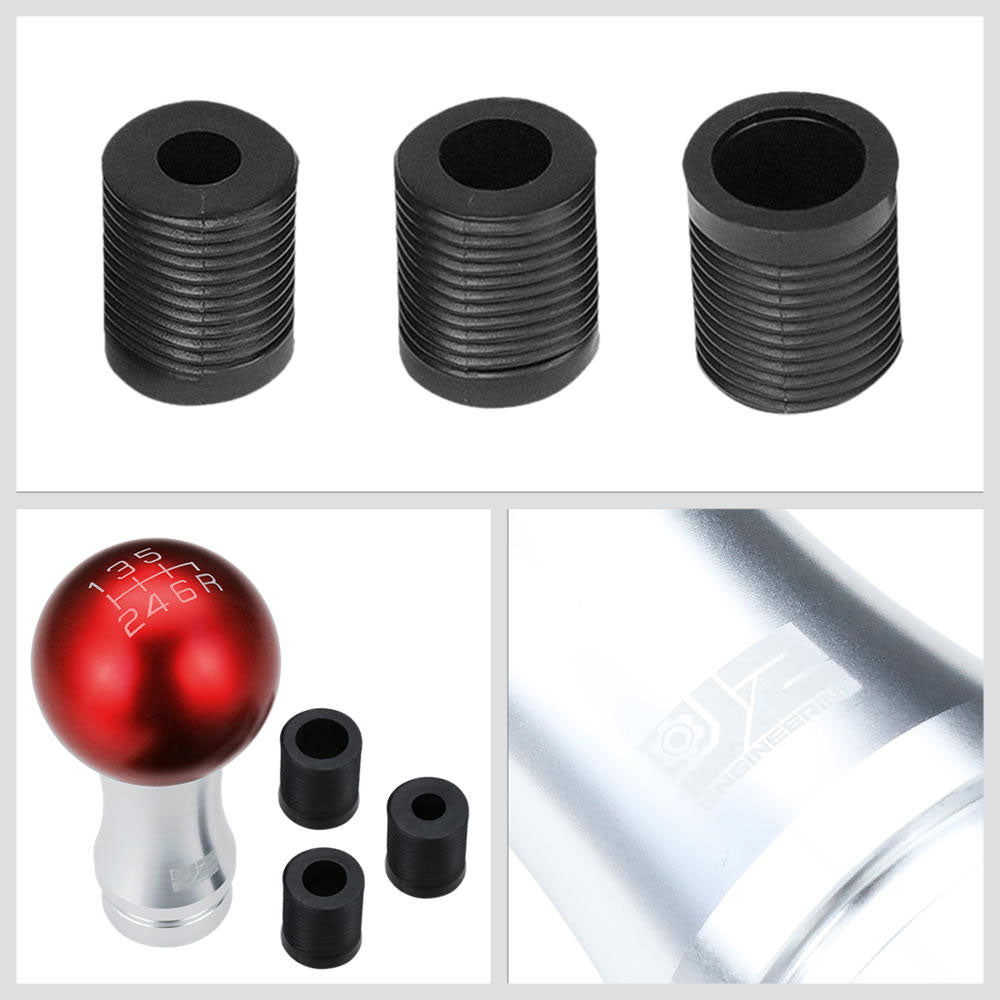 J2-SK-010-RD J2 Red (Ball Teardrop 2-Piece) For 6-Speed MT Shift Knob (M8/M10/M12 Adapter)