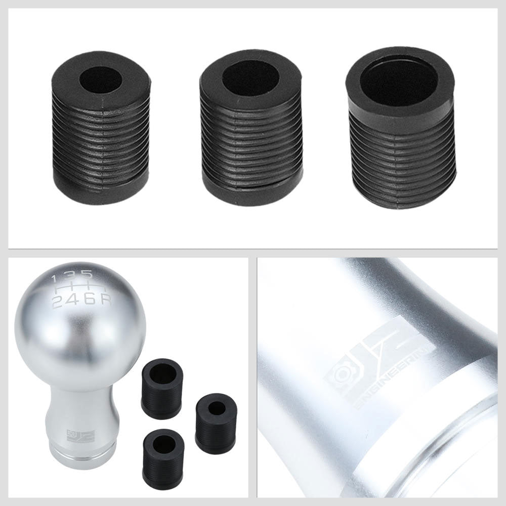 J2-SK-010-SL J2 Silver (Ball Teardrop 2-Piece) For 6-Speed MT Shift Knob (M8/M10/M12 Adapter)