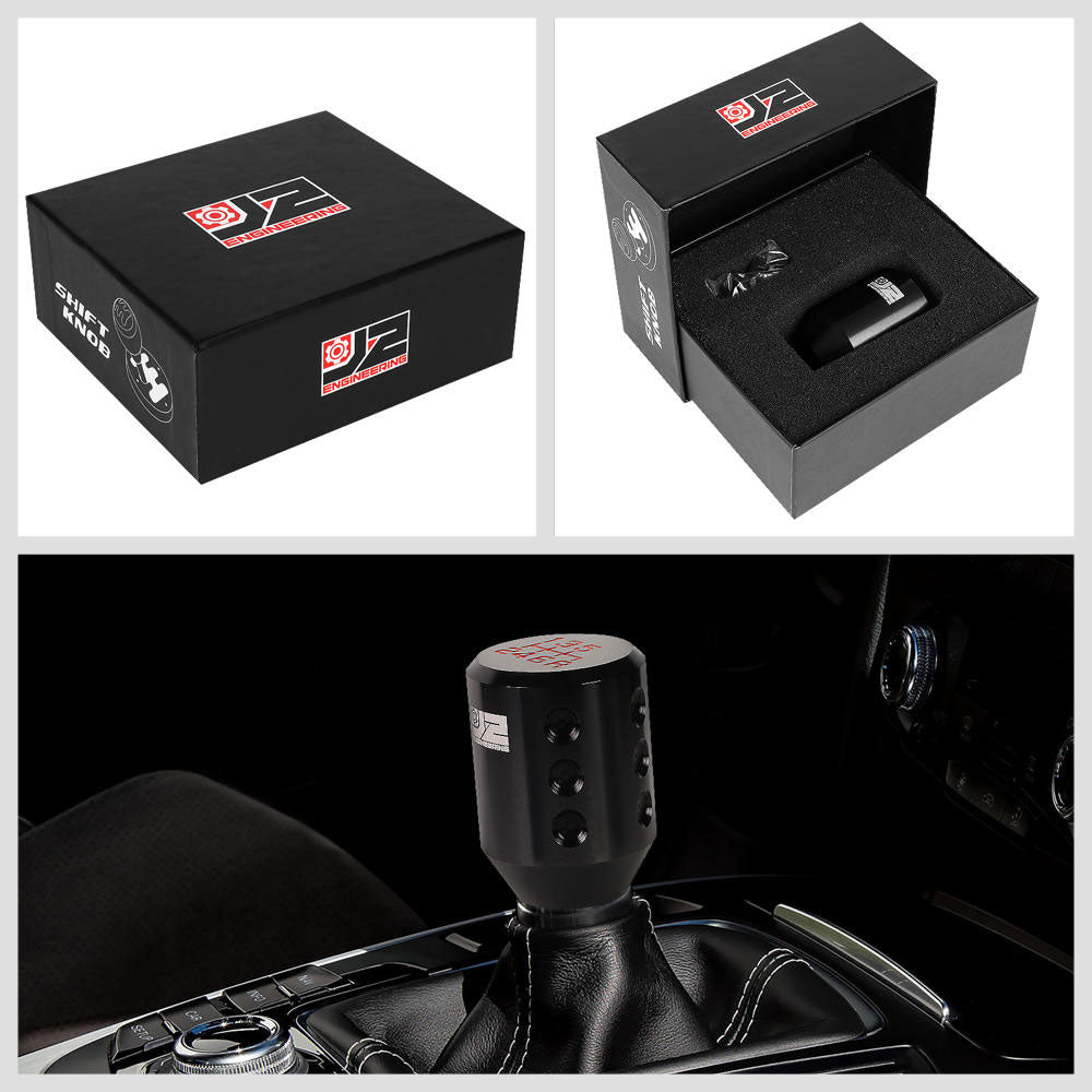 J2-SK-011-BK J2 Black Cylindrical Recessed Hole Indents For 6-Speed MT Shift Knob (3 Adapter)