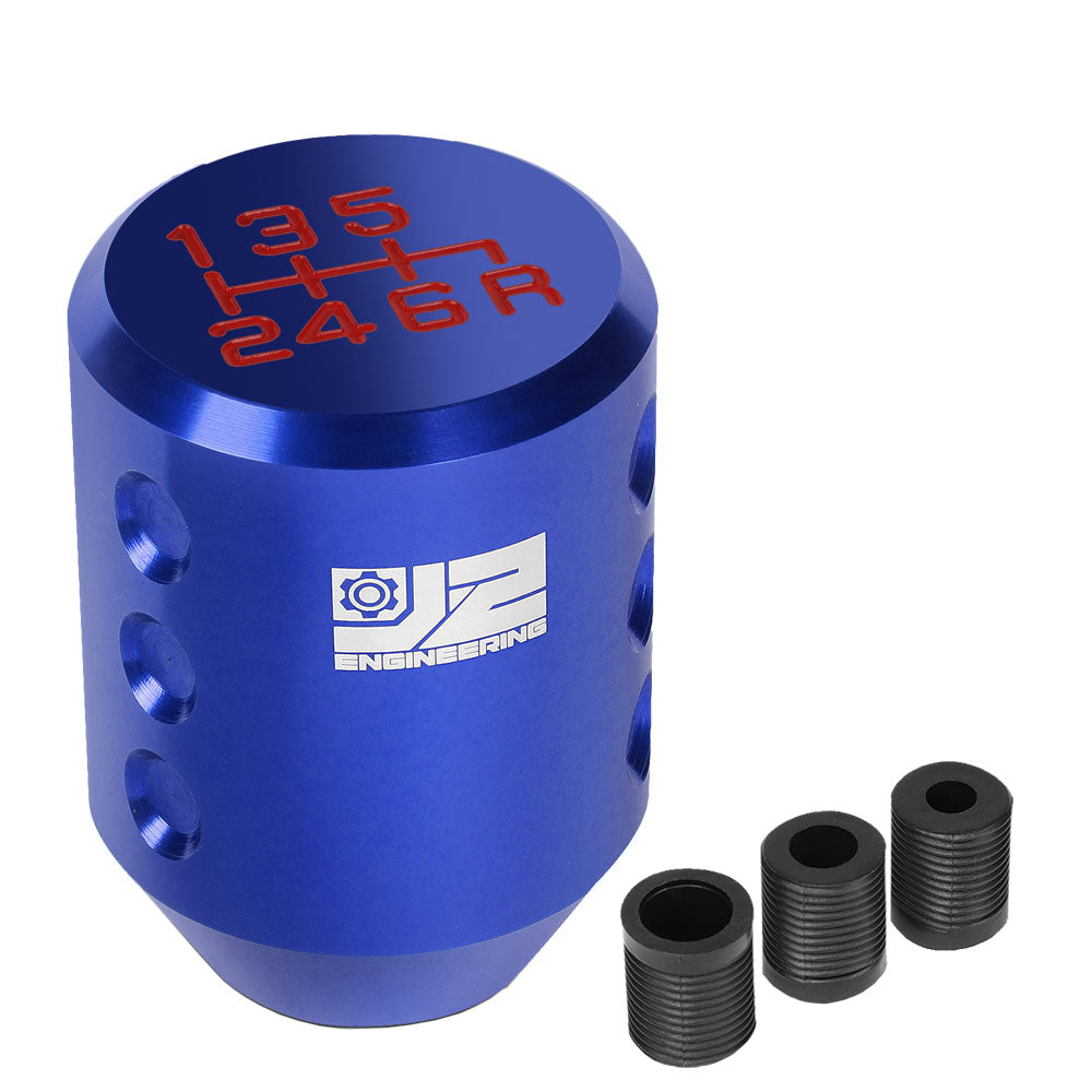 J2-SK-011-BL J2 Blue Cylindrical Recessed Hole Indents For 6-Speed MT Shift Knob (3 Adapter)
