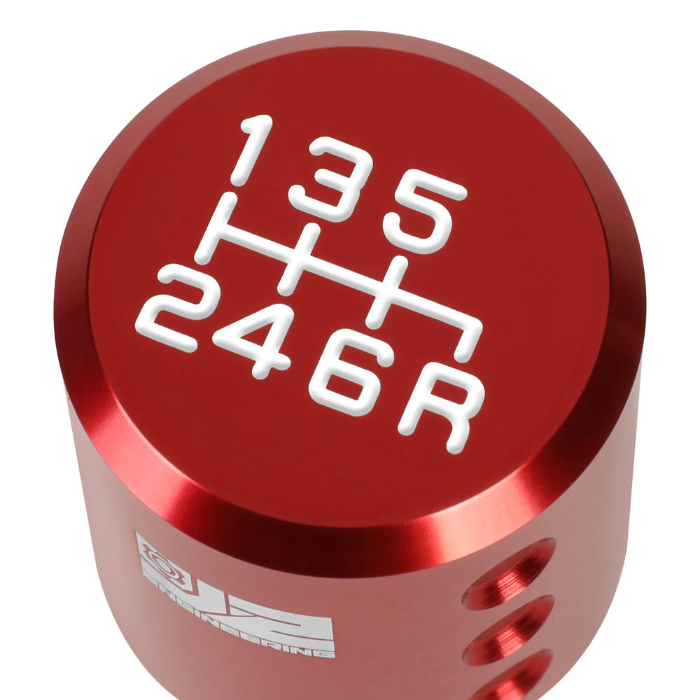 J2-SK-011-RD J2 Red Cylindrical Recessed Hole Indents For 6-Speed MT Shift Knob (3 Adapter)