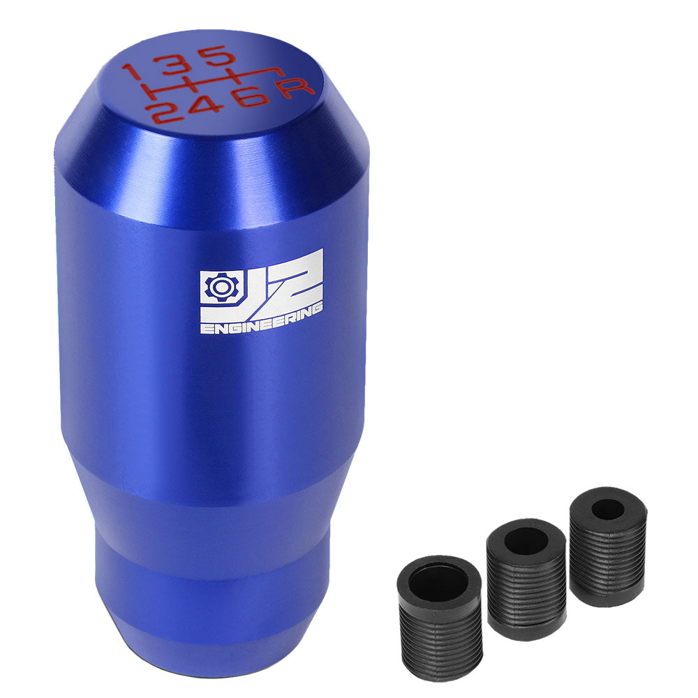 J2-SK-012-BL J2 Blue (Cylindrical Tapered Top/Bottom) For 6-Speed MT Shift Knob (3 Adapter)