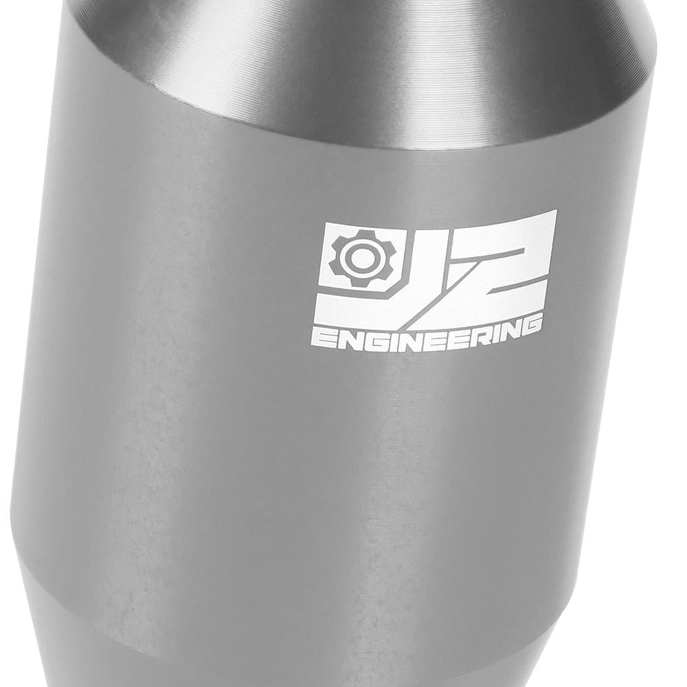 J2-SK-012-SL J2 Silver (Cylindrical Tapered Top/Bottom) For 6-Speed MT Shift Knob (3 Adapter)