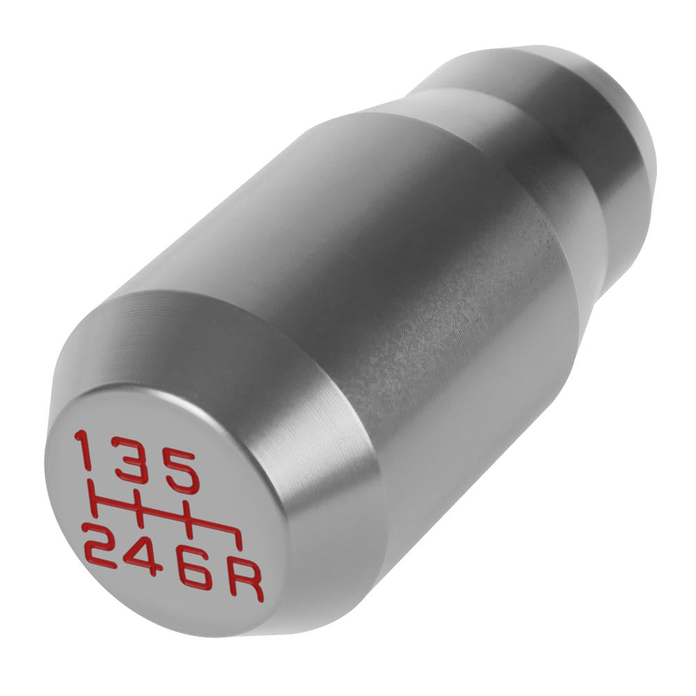 J2-SK-012-SL J2 Silver (Cylindrical Tapered Top/Bottom) For 6-Speed MT Shift Knob (3 Adapter)