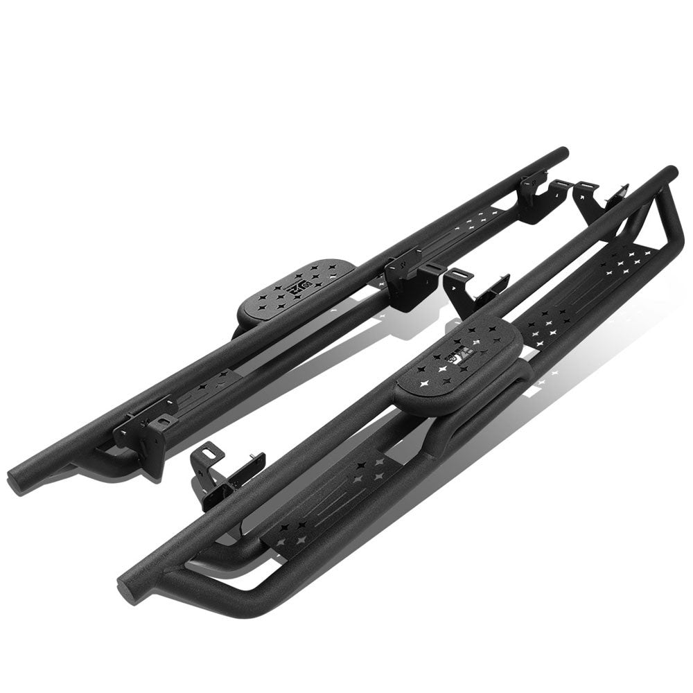 Hooke Road Side Step Nerf Bars For 2007-2018 Jeep Wrangler JK Unlimited 4-Door – Black Steel