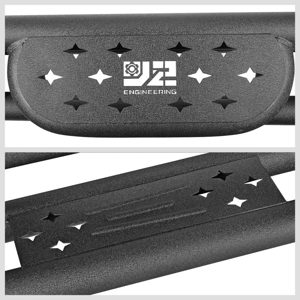 J2-STEPB-ZTL-8274 J2 Black Rocker Panel Guard Running Board Nerf Bar For 07-18 Wrangler 4Dr JK