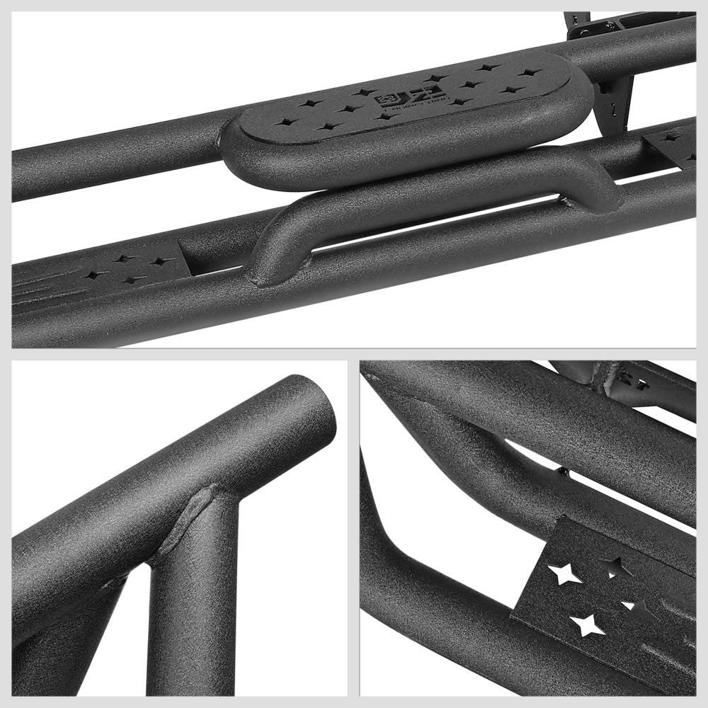 J2-STEPB-ZTL-8275 J2 Black Rocker Panel Guard Running Board Nerf Bar For 18+ Jeep Wrangler 4Dr JL