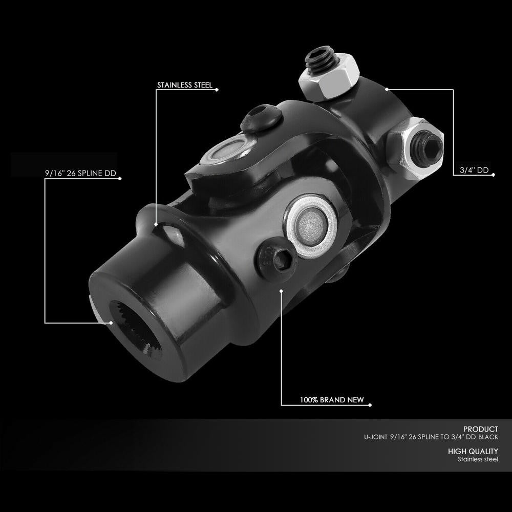 BFC-STUJOINT-053 9/16" 26 Spline to 3/4" DD 40CR Alloy Steel Steering Shaft Column Single U-Joint