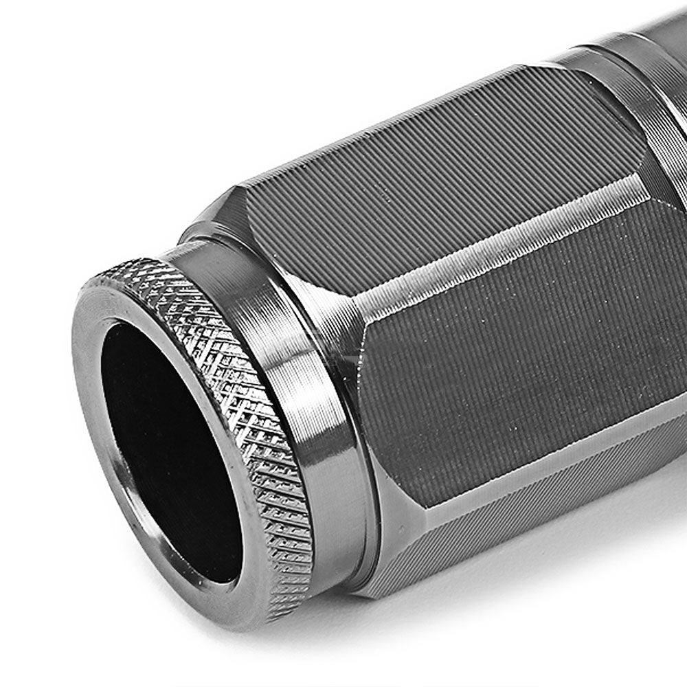 Gunmetal Aluminum M12x1.50 Open Knurl End Acorn Tuner 16x Lug Nuts+4 Lock Nuts-Accessories-BuildFastCar