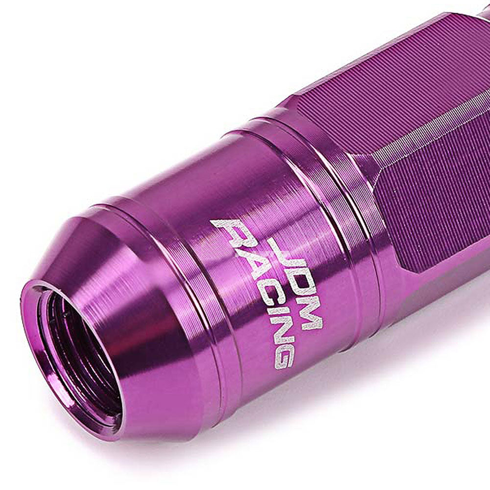 Purple Aluminum M12x1.5 Conical Open Knurl Acorn Tuner 16x Lug Nuts+4 Lock Nuts-Accessories-BuildFastCar