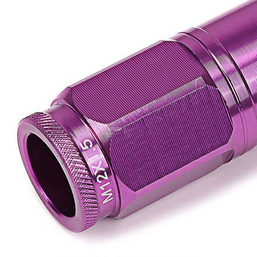 Purple Aluminum M12x1.5 Conical Open Knurl Acorn Tuner 16x Lug Nuts+4 Lock Nuts-Accessories-BuildFastCar
