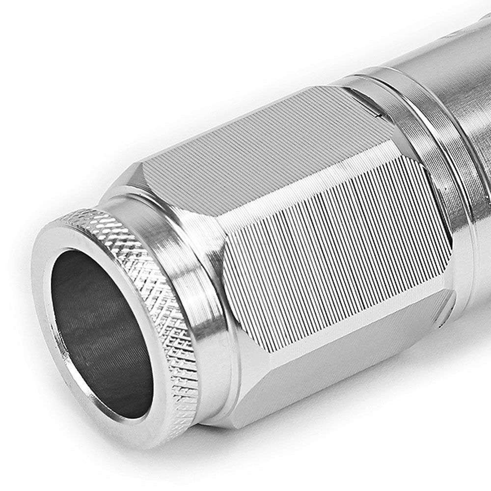 Silver Aluminum M12x1.5 Conical Open Knurl Acorn Tuner 16x Lug Nuts+4 Lock Nuts-Accessories-BuildFastCar
