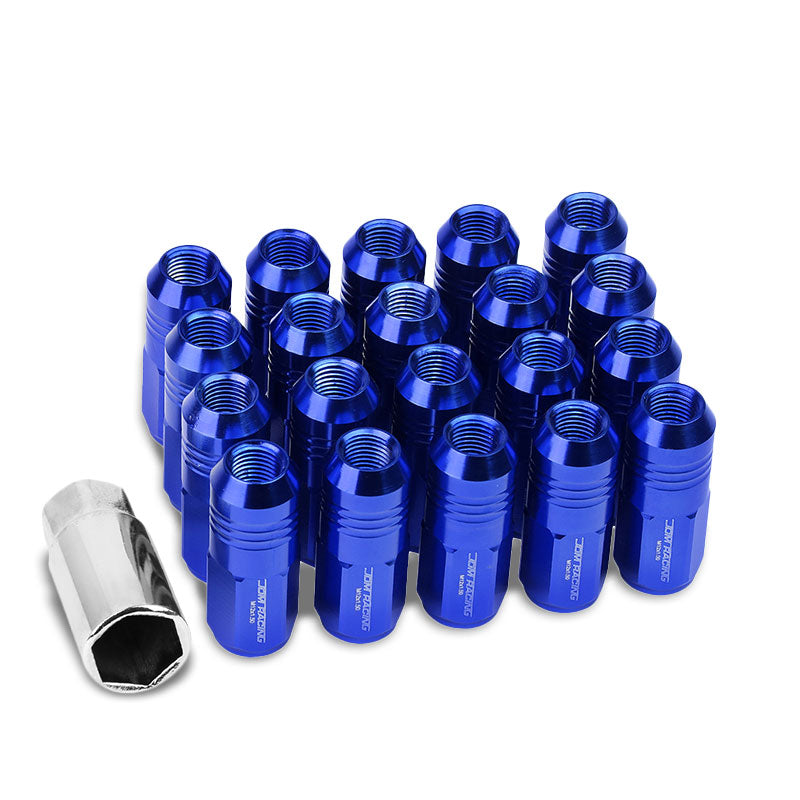 20PCs Universal Aluminum Blue Lug Nut [Close End Acorn TY20] [Conical Seat / M12 x 1.50]