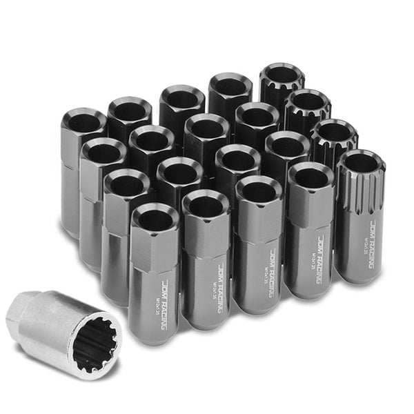 Gun Metal M12x1.25 Conical Open End Acorn Tuner 16x Lug Nuts+4