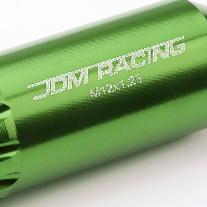 20PCs Universal Aluminum Green Lug Nut [Open End Acorn TY23] [Conical Seat / M12 x 1.25]