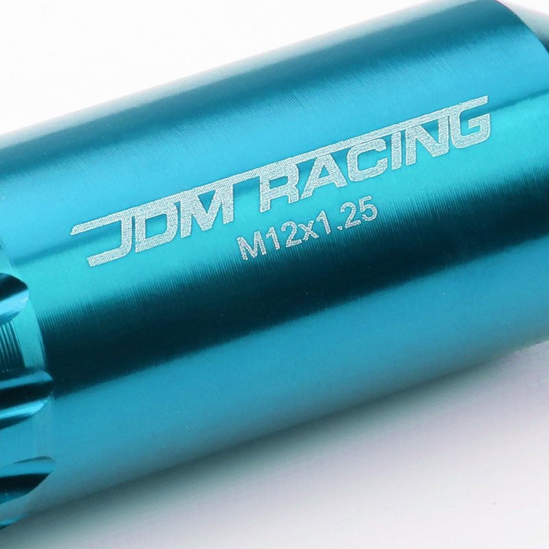 20PCs Universal Aluminum Light Blue Lug Nut [Open End Acorn TY23] [Conical Seat / M12 x 1.25]