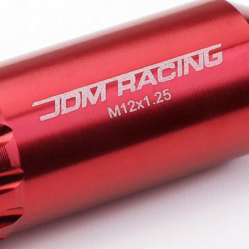 20PCs Universal Aluminum Red Lug Nut [Open End Acorn TY23] [Conical Seat / M12 x 1.25]