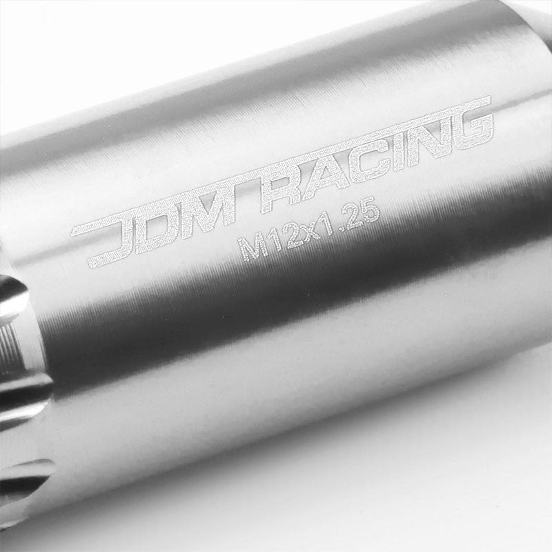 20PCs Universal Aluminum Silver Lug Nut [Open End Acorn TY23] [Conical Seat / M12 x 1.25]