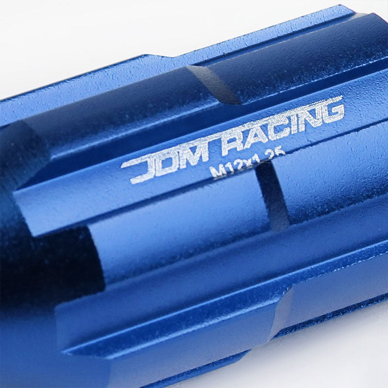 20PCs Universal Aluminum Blue Lug Nut [Open End Spline Acorn TY25] [Conical Seat / M12 x 1.50]