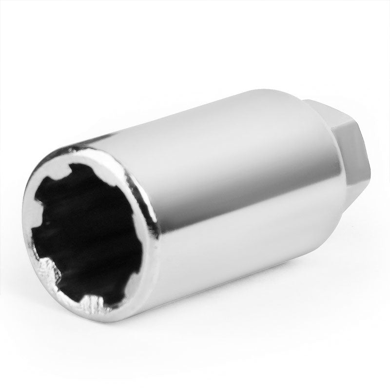 20PCs Universal Aluminum Blue Lug Nut [Open End Spline Acorn TY25] [Conical Seat / M12 x 1.50]