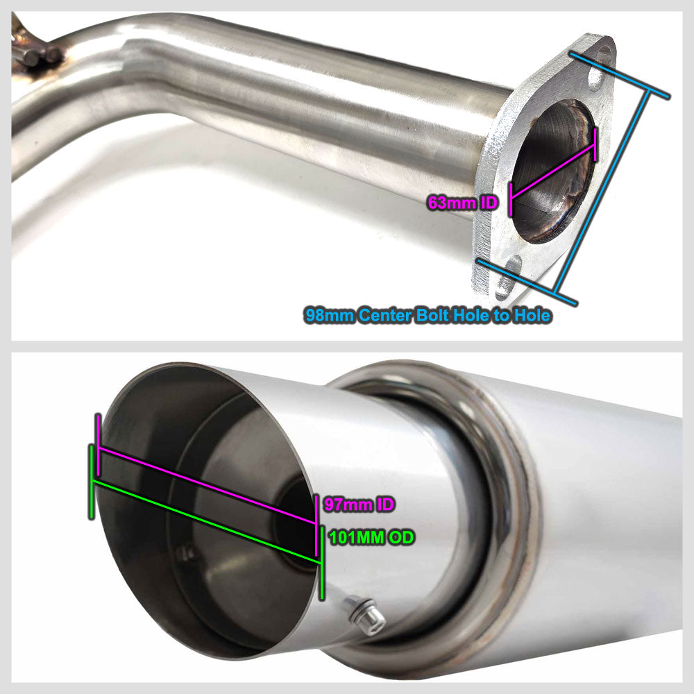 LW-CBS-ATSX04-DS Megan DS Series Stainless Steel Catback Exhaust Kit Dual Tip For 04-08 Acura TSX