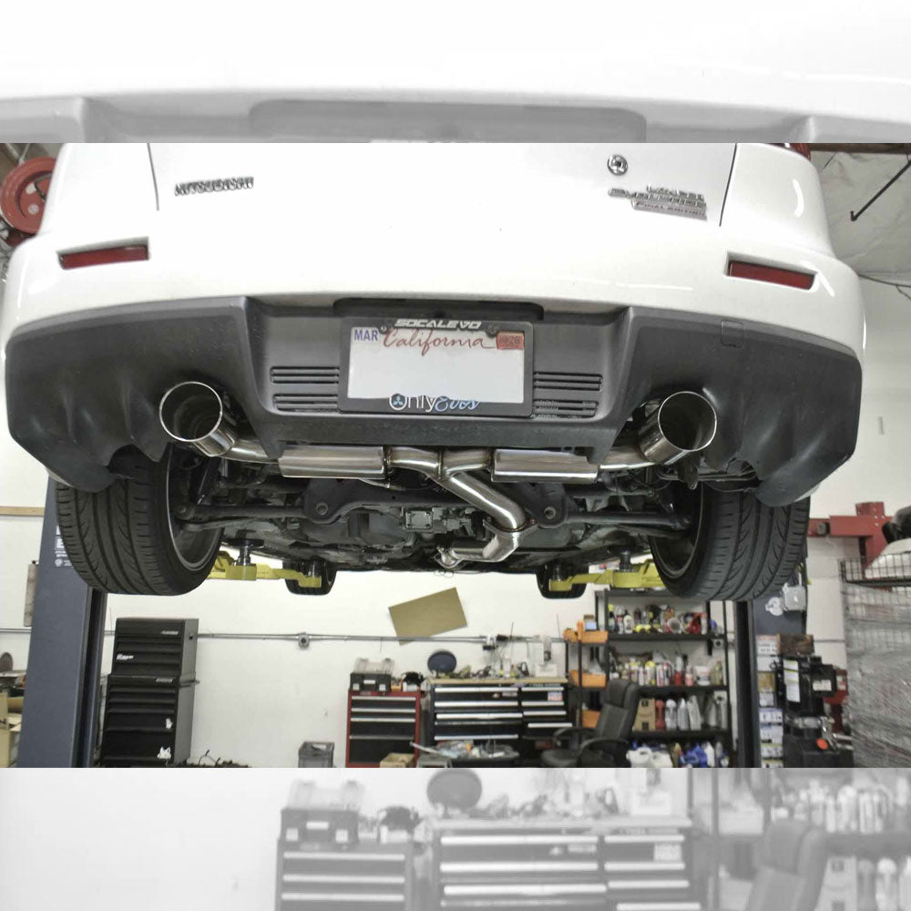 LW-CBS-MLE08X Megan Turbo Catback Exhaust Kit 4" Polish Tip For 08-16 Lancer Evolution 10 CZ4A
