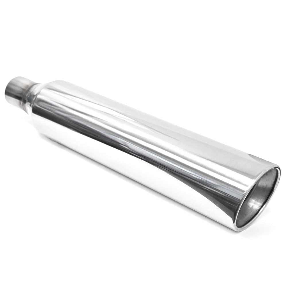 LWT-UT-S4-V3 Megan 2.5"-4" VIP Exhaust Blast Tube Muffler Tip (Single Polish Angled Tip)