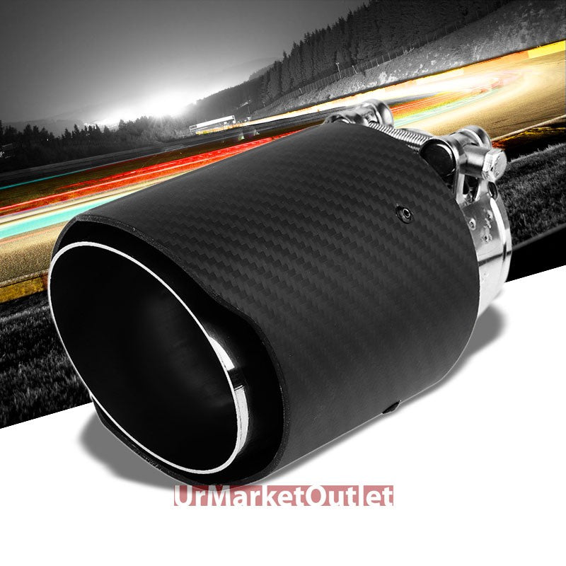 BFC-MUFT-CB-TY01 2.5"Pipe/3"Tip/3.5"OD Clamp-On Carbon Filber Pattern Exhaust Muffler End Tip