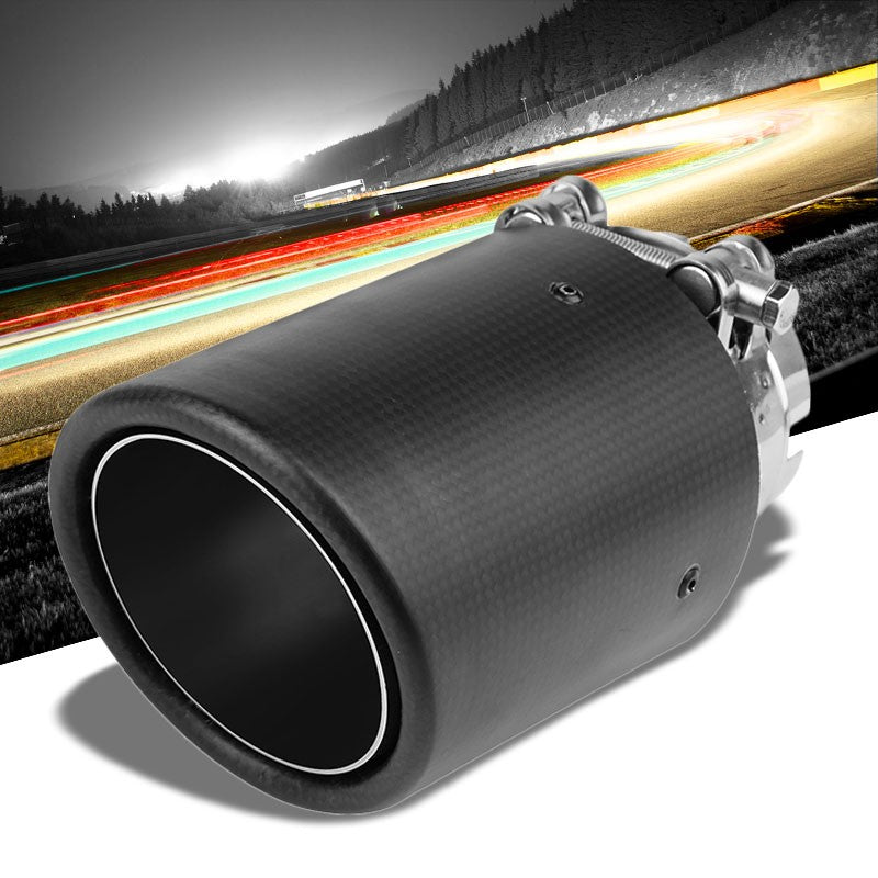 BFC-MUFT-CB-TY02 2.5"Pipe/2.75"Tip/3.5"OD Clamp-On Carbon Filber Pattern Exhaust Muffler End Tip