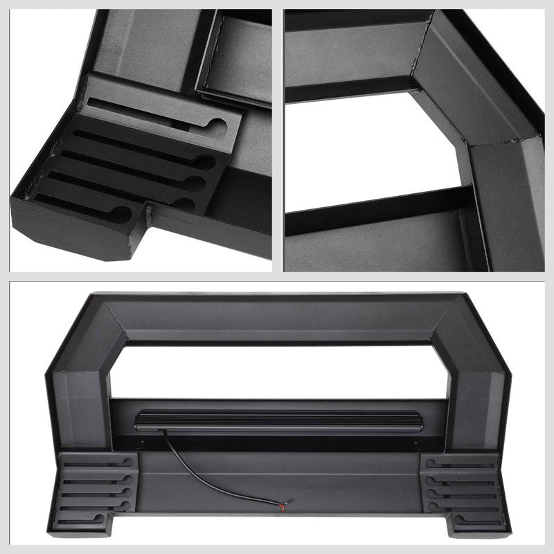 Square Textured Bull Bar Grill Guard+License Bracket+LED Bar For 09-18 Ram 1500