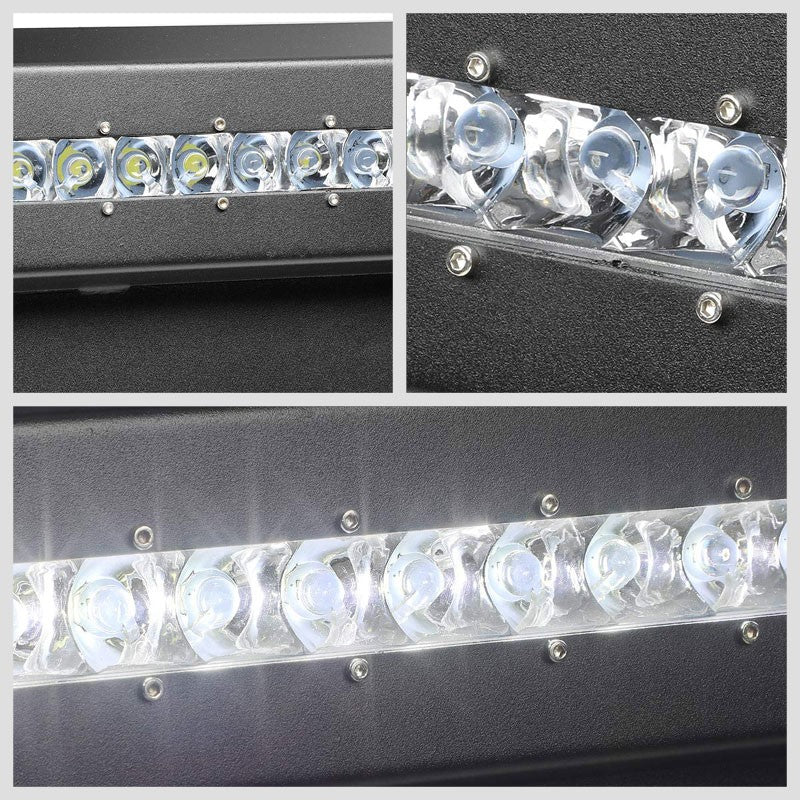 Square Textured Bull Bar Grill Guard+License Bracket+LED Bar For 16-18 Tacoma