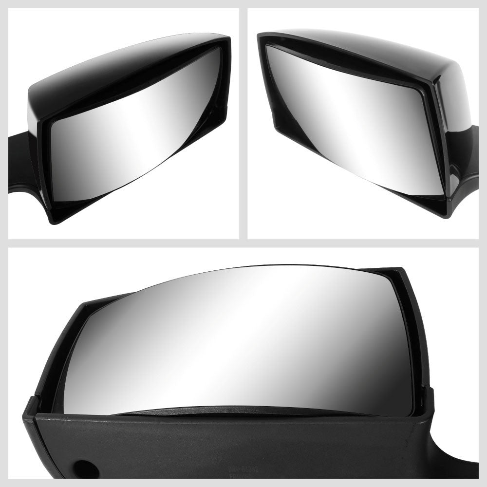 Black [Sequential L-Pattern LED Turn Signal] Manual Side View Mirror Assembly For 04-18 Volvo VN Series