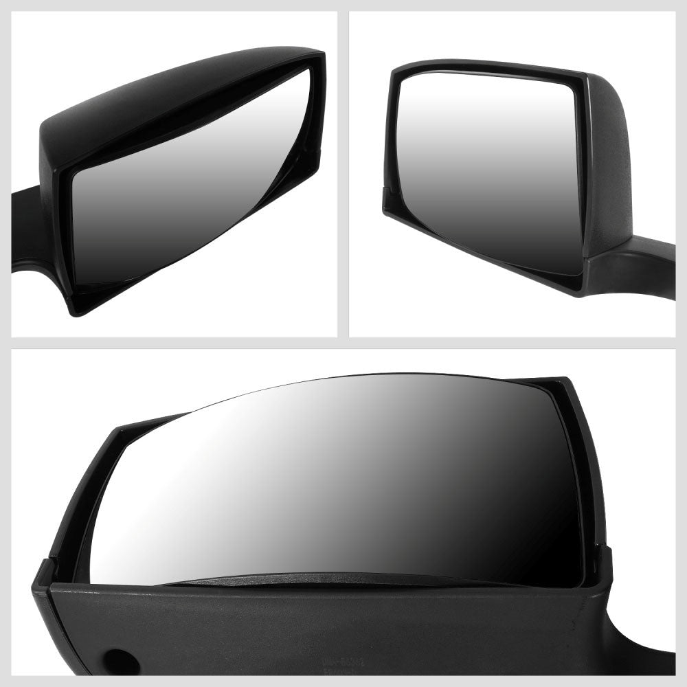 Black [Sequential 3-Strip LED Turn Signal] Manual Side View Mirror Assembly For 04-18 Volvo VN Series