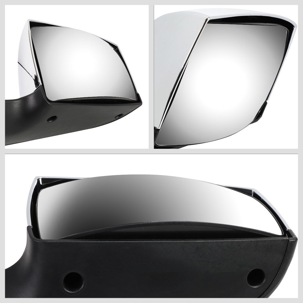 Chrome [Sequential 3-Strip LED Turn Signal] Manual Side View Mirror Assembly For 04-18 Volvo VN Series
