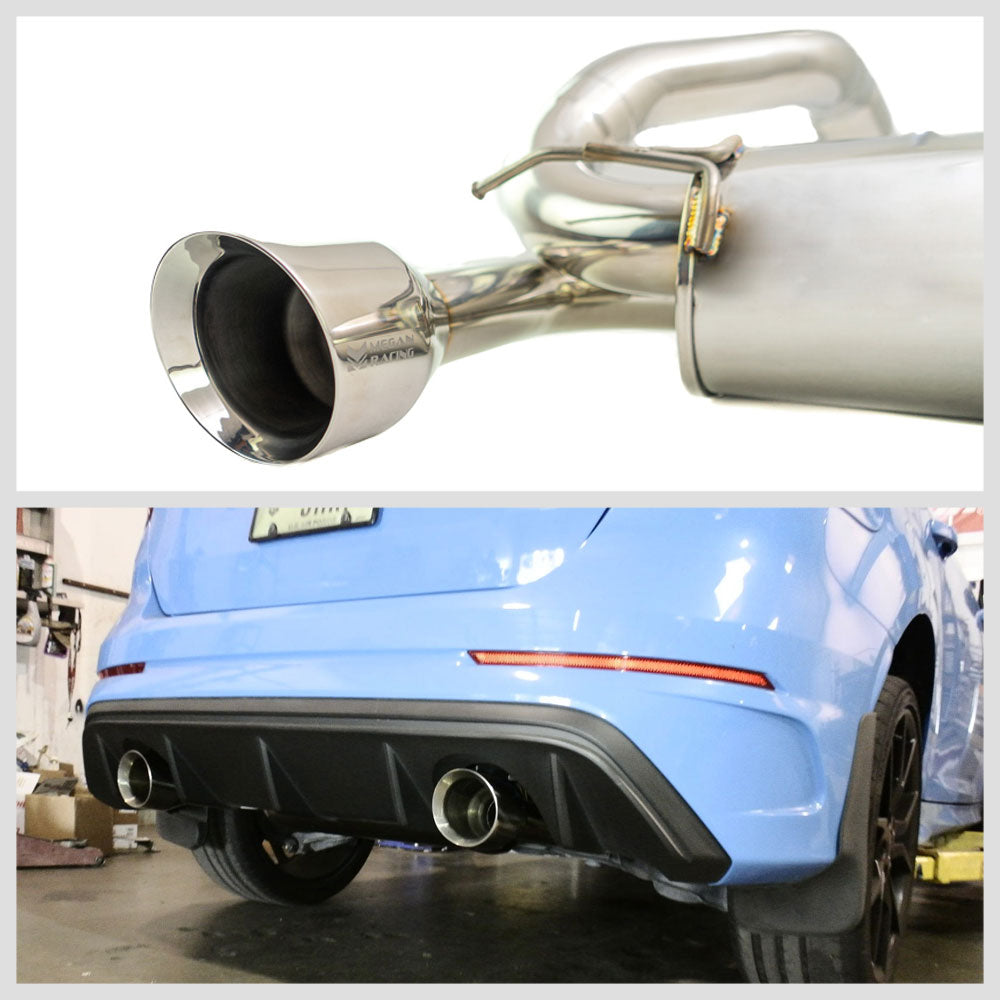 MR-CBS-FF16RS Megan OE-RS Catback Exhaust Kit Polished Tips For 16-18 Ford Focus RS 2.3L Turbo