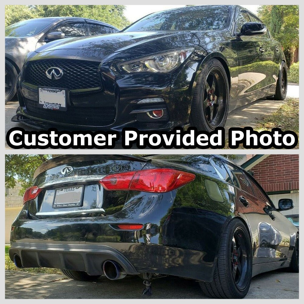 Megan ABE Exhaust System Burnt Blue Tips For 16-20 Infiniti Q50 Twin Turbo