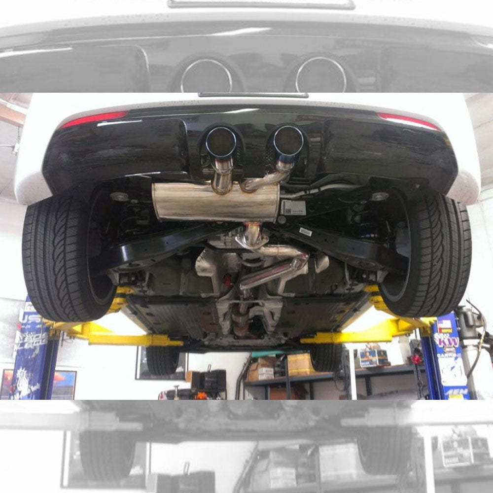 MR-CBS-VWGR12-SRT Megan Turbo Catback Exhaust Kit 3.5" Polish Rolled Tips For 12-13 VW Golf R 2.0L