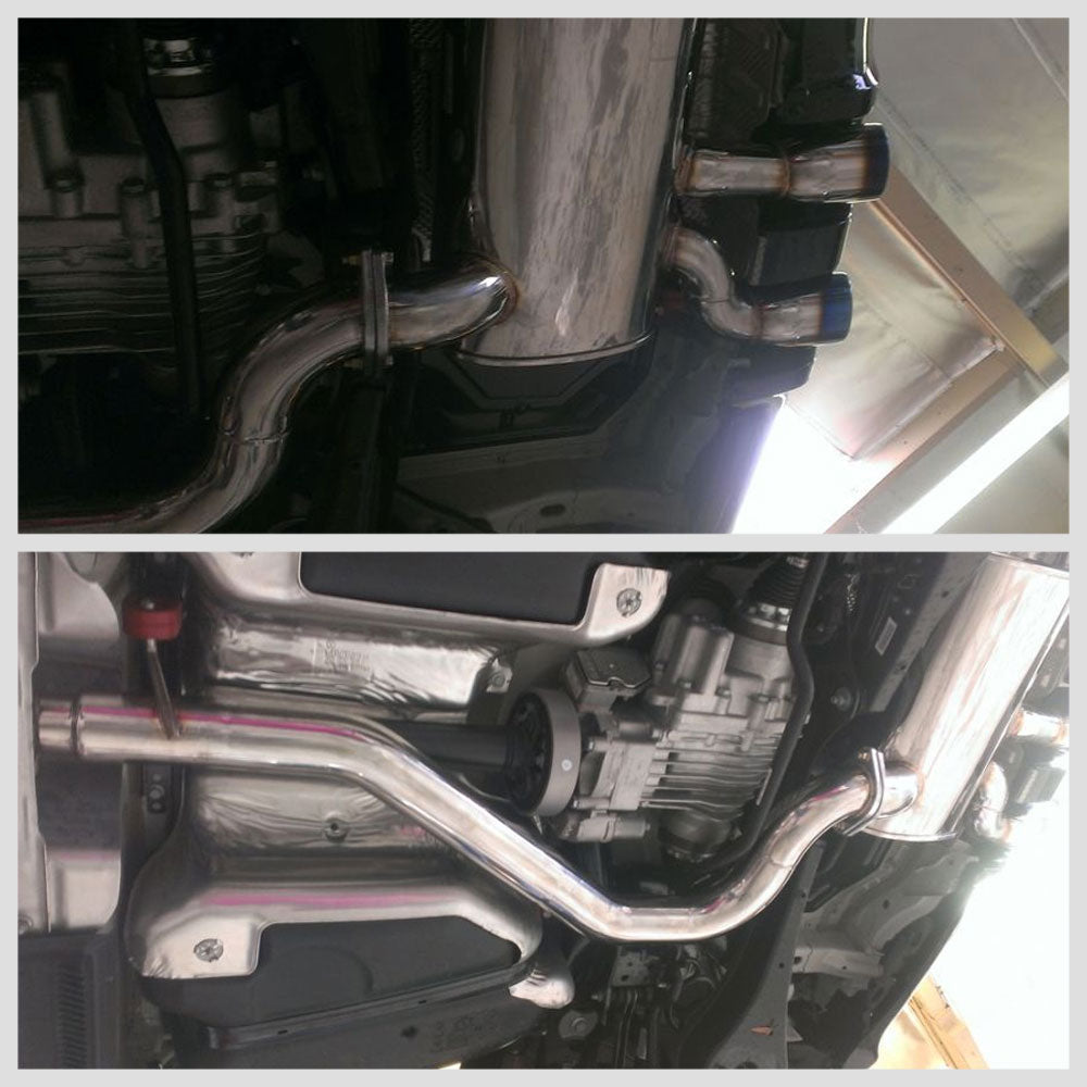 MR-CBS-VWGR12-SRT Megan Turbo Catback Exhaust Kit 3.5" Polish Rolled Tips For 12-13 VW Golf R 2.0L
